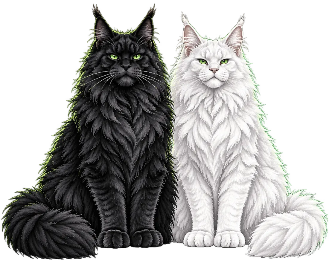 Black and white Maine Coon ISOTONE guardians
